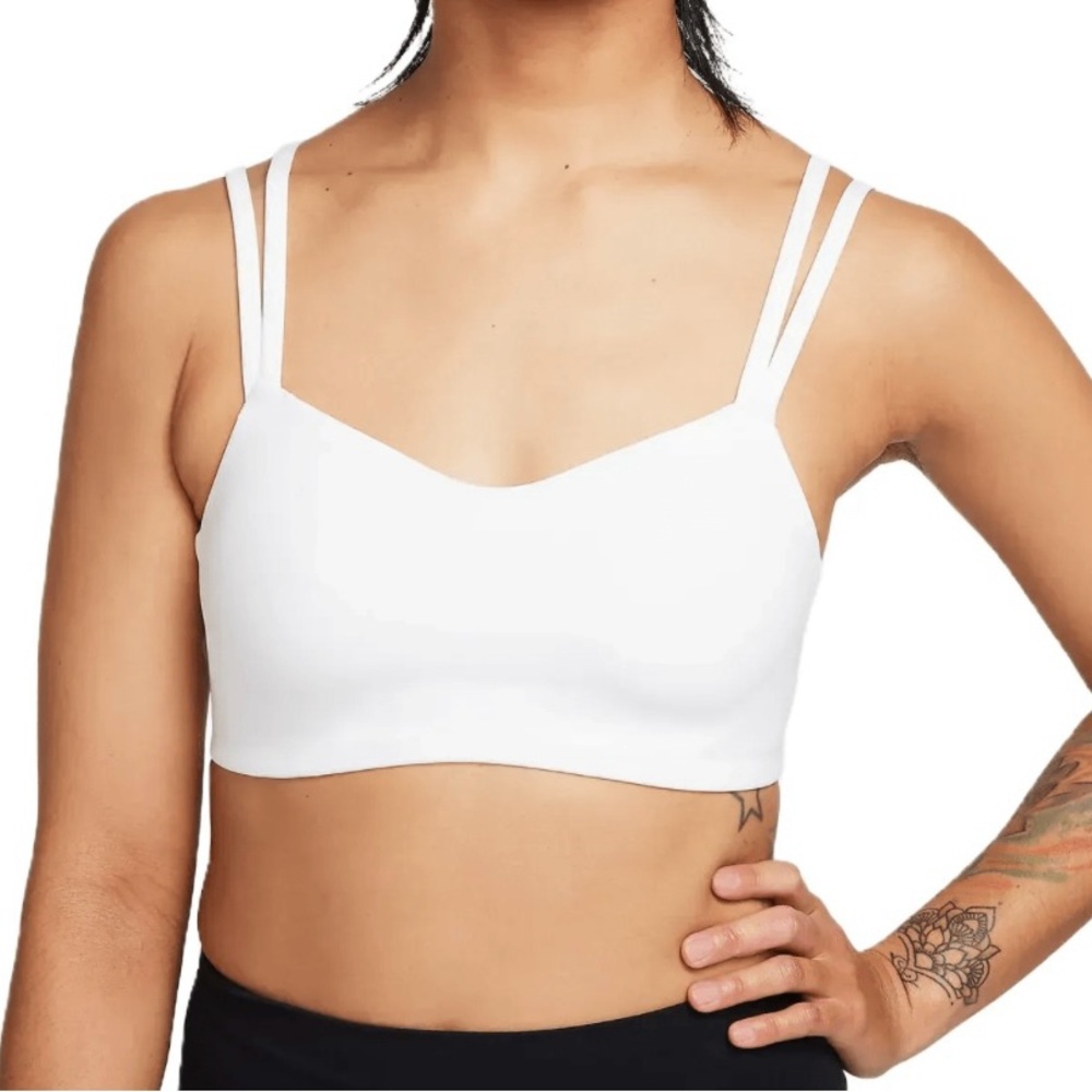 Nike White Double-Strap Sports Bralette